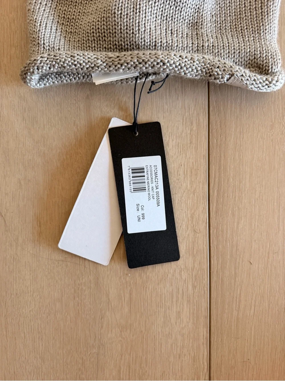 C.P. Company Knit Beanie in Beige with Black Tags